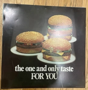 1970s Vintage McDonald’s Big Mac with Cheese Hamburger Translite Sign 22x22” - Picture 1 of 3