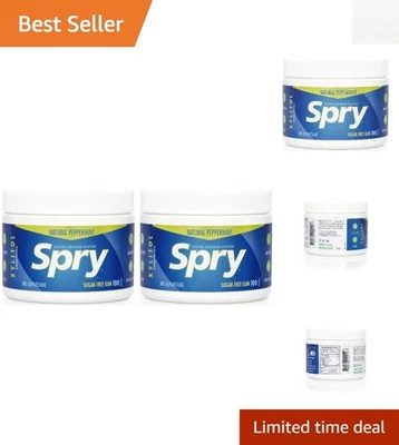 Goma de xilitol natural sin azúcar - menta sin OGM para aliento fresco, 200 piezas Foto 1 de 4