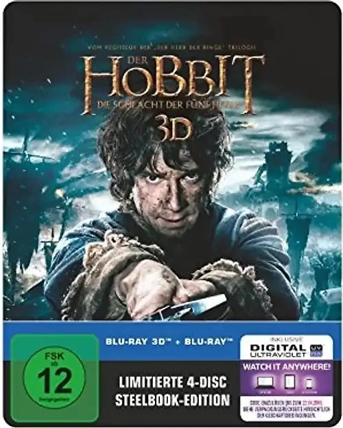 Der Hobbit: Die Schlacht der Fünf Heere 3D [Steelbook, inkl. 2D Version, Lenticu - Bild 1 von 1