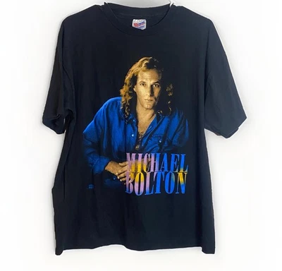 Vintage Michael Bolton Shirt Adult XL Black American Rock Music Tee 90s 1994 - Image 1 of 4