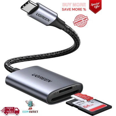 UGREEN USB C SD Card Reader, 2-in-1 Micro SD Memory Card Reader for TF SD Micro - Image 1 of 4