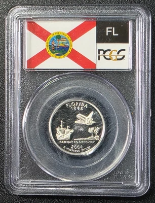 S 25C 2004 graduación profesional PR69DCAM - cuarto plateado del estado de Florida #7134 Foto 1 de 2