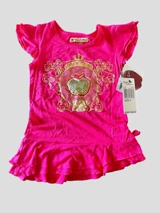 Girls Vintage Y2K Apple Bottom Blouse/ Hot Pink Shirt  - Picture 1 of 8