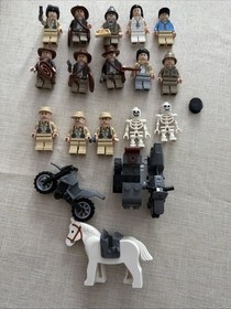 Lego Indiana Jones Minifigures Lot Of 12 Henry, Marianne, Pilot & More
