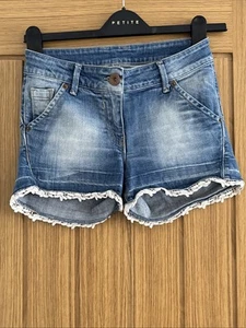 Cute Denim Shorts With Edging Size 6 Next - Picture 1 of 3