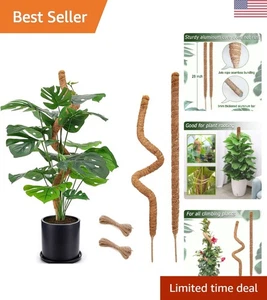 Postes de musgo flexibles de 28 pulgadas para plantas trepadoras - Paquete de 2 con cuerdas de yute - Imagen 1 de 10