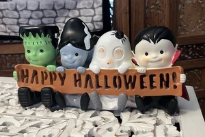 Figura LED inspirada vintage de Halloween de 10 pulgadas bebé Drácula Frankenstein fantasma - Imagen 1 de 4
