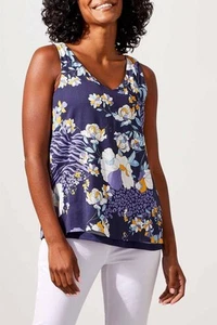 Tribal women's sleeveless reversible v-neck cami-nautical size S - Picture 1 of 4