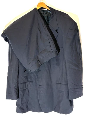 Joseph & Feiss International Mens Wool 2 Piece Suit 52R Navy Blue 50x29 Pants - Image 1 of 4