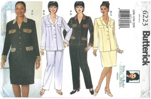 Butterick 6223 1998 Mujer Petite Chaqueta Falda Talla 16W-20W Patrón de costura Sin cortar - Imagen 1 de 3