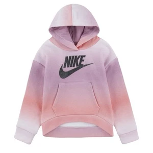 NWT Girl’s Nike Fleece Elemental Pink Ombre Logo Graphic Pullover Hoodie Size 6 - Bild 1 von 7