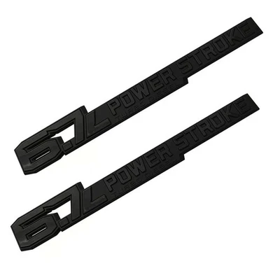 2x Set For 23-24 F250F350 6.7L Power-Stroke Emblem Name Plate Side Badges Black Foto 1 de 4