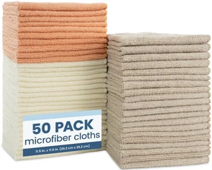S&T INC. 50 Pack Microfiber Cleaning Cloth, Bulk Towels for Home, Reusable Mi... - Picture 1 of 6