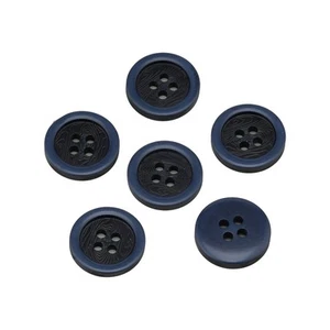 20Pcs Navy Blue Woodgrain Resin Buttons, 4-Hole, Sewing DIY Design 15-25mm - Picture 1 of 6