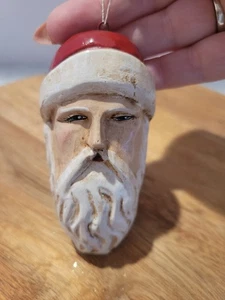 Decorazione albero di Natale Babbo Natale bosco ceramica arte popolare rustica dipinto a mano - Foto 1 di 5