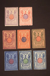 VERMONT ALTE HEIMATWOCHE GEDENKMARKEN SET 8 POSTFRISCH POSTER WERBEETIKETT - Bild 1 von 2