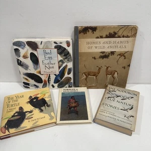 Vintage Nature Book Lot Wildlife Turtles Birds Koch Audubon Carroll 6 HC Books - Bild 1 von 8