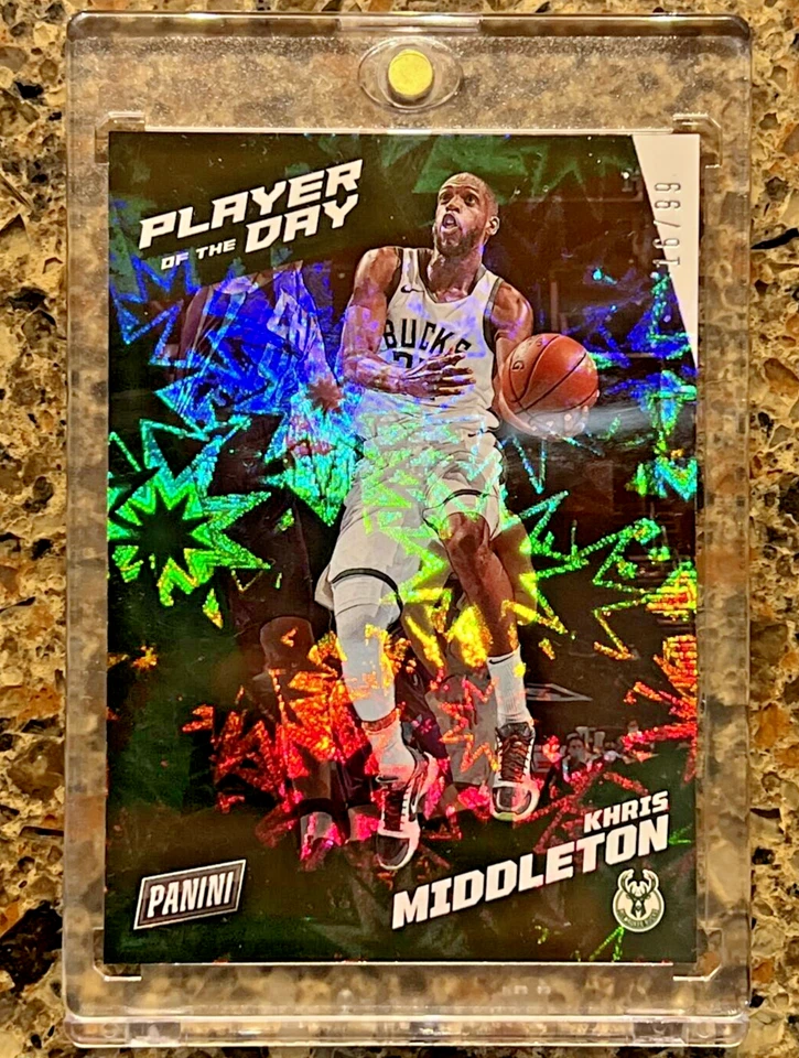 Khris Middleton 2021-22 Panini Jugador del Día KABOOM #'d 16/99 Raro SSP Bucks Foto 1 de 4