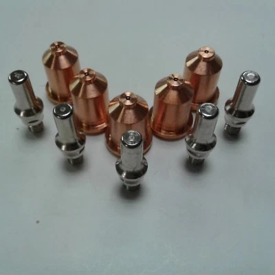 10PC TECMO SHIELDED PLASMA CUTTER TIP & ELECTRODE SET FOR PT/IPT 40 AND 60 TORCH