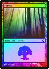 Forest (Version 381) FOIL 10th Edition PLD Basic Land MAGIC MTG CARD ABUGames