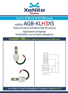 H3 LED 12-24V 2x LAMPADE CANBUS AUTO-CAMION KIT OMOLOGATO XENON 6500K + T10 TOP - Imagen 1 de 7