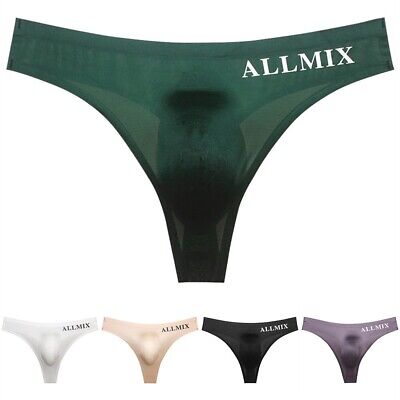 Mens Pouch Ice Silk Briefs Sport Thong Sexy Panties Underwear Shorts Bikini • 6.95€