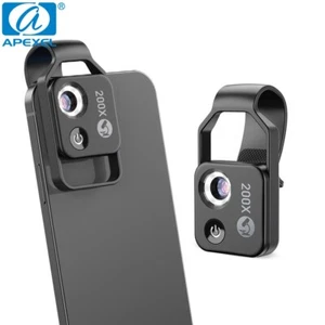 APEXEL Mini 200X Portable Macro Micro Lens With CPL LED Light For iPhone Android - Picture 1 of 10