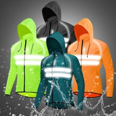 Men's Cycling Windbreaker Reflective Jacket Resistant MTB Road Bicycle Wind Coat - Image 1 of 4
