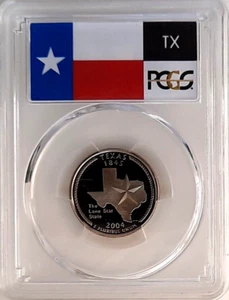 2004-S Clad Proof Texas State Quarter-PCGS PR 70 DCAM-State Flag - Picture 1 of 4