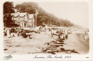 (ca97) Seaview The Sands 1913 Repro - Isle of Wight Postcard - Picture 1 of 2