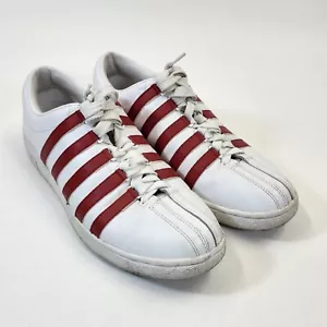 K-Swiss Mens Classic Luxury Edition Casual Sneakers 0001100 Low Top Red Stripes - Picture 1 of 24