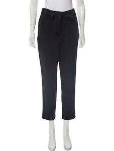 Black Dress Pant Sz 4 Cropped Straight Leg Self Tie Bow Pocket Zipper Rachel Zoe - Picture 1 of 3