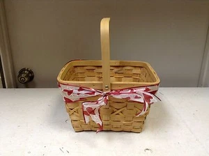 Dekorative Aufbewahrung Organizer Korb aus geflochtenem Weidengeflecht mit Herzband 11 Zoll x 8,5 Zoll x 7 Zoll - Bild 1 von 3