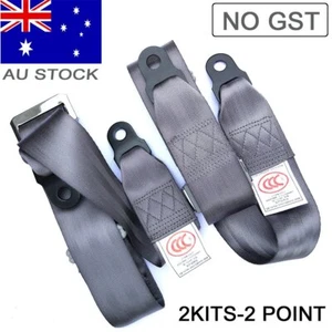 For AU Toyota 2 Point Seat Lap Sash Belt Strap Kit Rear Passenger Gray Universal - Picture 1 of 12