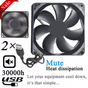 2Stk 12cm 5V USB Kühler Silent Lüfter Cooling Fan für Desktop PC Computer Gehäus - Bild 1 von 8