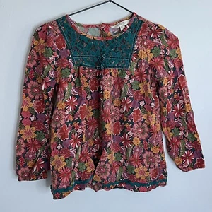 Matilda Jane Pink Girls Fresh Baked Floral Print Long Sleeve Blouse Top 8 - Picture 1 of 8