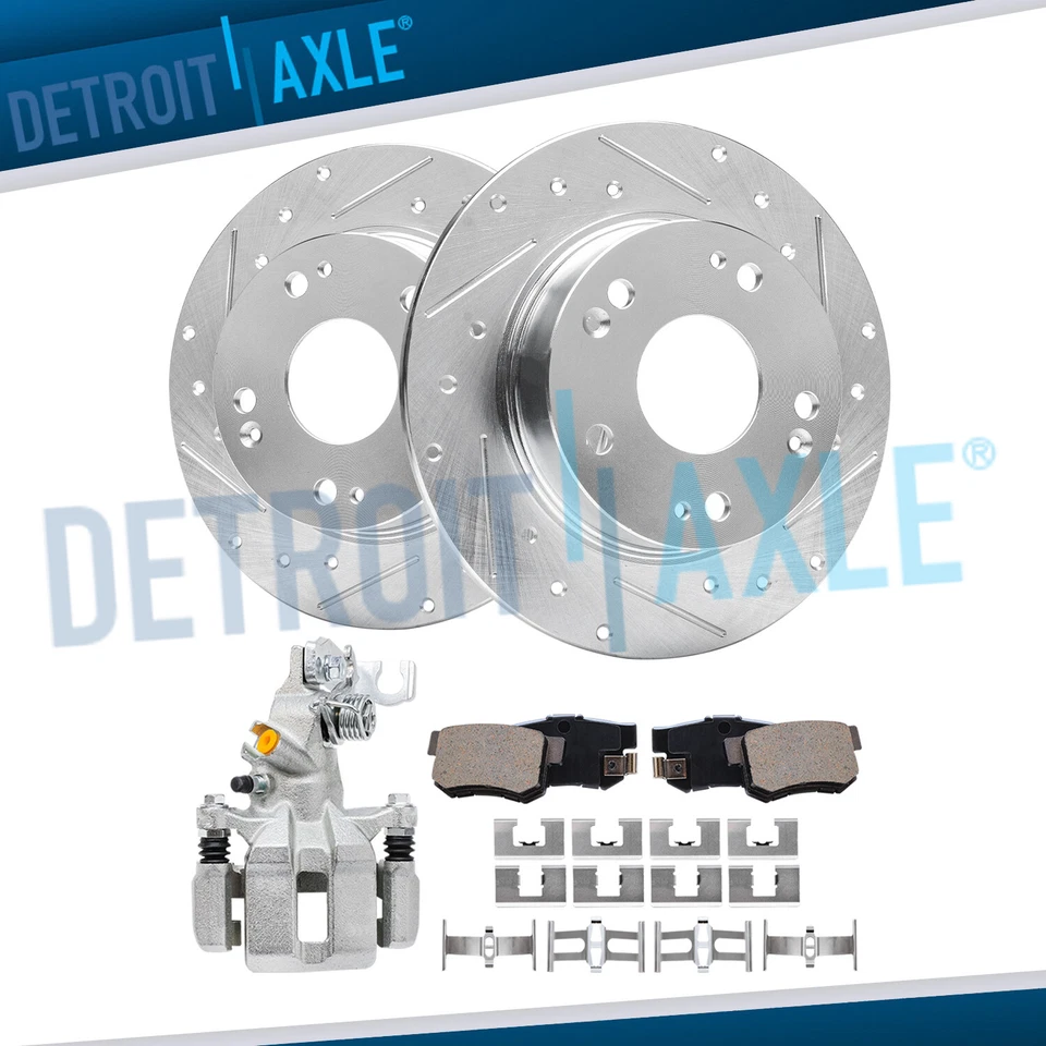 10.24" Rear Drilled Rotors Left Caliper Brake Pads for Honda Accord Acura TSX - Image 1 of 4