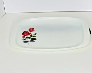 Bandeja JAJ Pyrex (15 pulgadas x 10 pulgadas) June Rose Reyto Vintage años 60/70 - Imagen 1 de 8