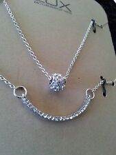 LUX Accessories Necklaces 2 *NEW* Silver Chain Crystal Accents SPARKLE Dazzle 