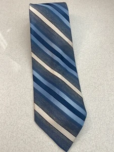 JCPenney's TownCraft Neck Tie ~ Blue Stripes ~ Made in USA - Picture 1 of 4