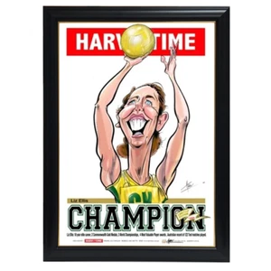 Liz Ellis, campeones de netball, impresión Harv Time enmarcada - Imagen 1 de 1
