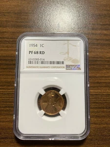 1954-P Lincoln Wheat Penny Cent 1C NGC PROOF PR PF 68 Red Type 1, Wheat Reverse - Picture 1 of 2