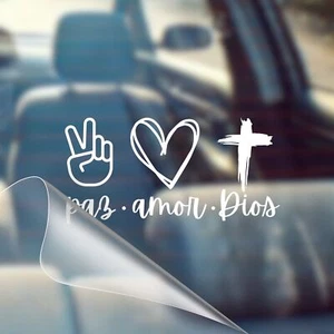 Paz Amor Dios - Pegatina Pegatina Pegatina de Vinilo para Coche, Pared, Vehículo - Imagen 1 de 8