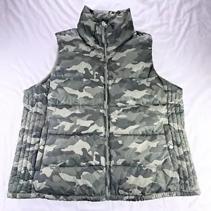 Old Navy Puffer Vest Mens 2XL XXL Camo Fleece Lined Outdoor Hiking Jacket Casual - Picture 1 of 8