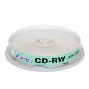 10 Pack Smartbuy CD-RW 1-12X 700MB/80Min High Speed Branded Logo Rewritable Disc