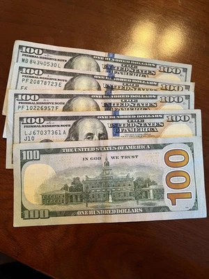 $500 CASH 5 One Hundred Dollar Bills Series 2009 2013 2017 CHEAPEST ON EBAY!! - Image 1 of 3