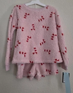 ART CLASS SLEEPWEAR Girls Pink Fleece Pullover Top with Candy Canes Size L 10/12 - Picture 1 of 1