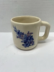 Vintage Western Steinzeug Blau Blumen Kaffee Keramik Becher - Bild 1 von 8
