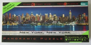 Glow in the Dark New York City New York 750 Piece Panoramic Jigsaw Puzzle New - Picture 1 of 3