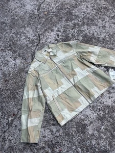 NWT Davoucci Men’s Leather Patchwork Style Jacket CREAM 3XL - Picture 1 of 9